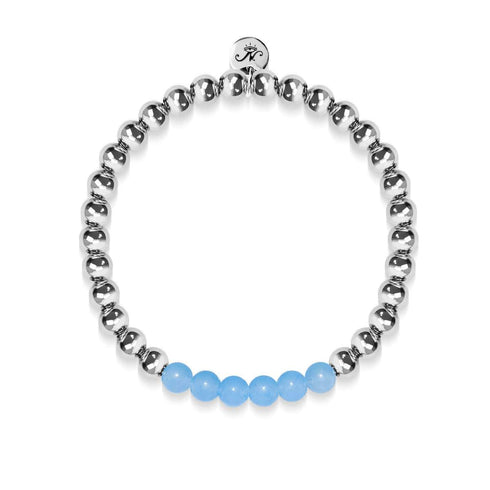 Schüchtern | Silber | Aquamarin | Edelstein-Ausdrucksarmband